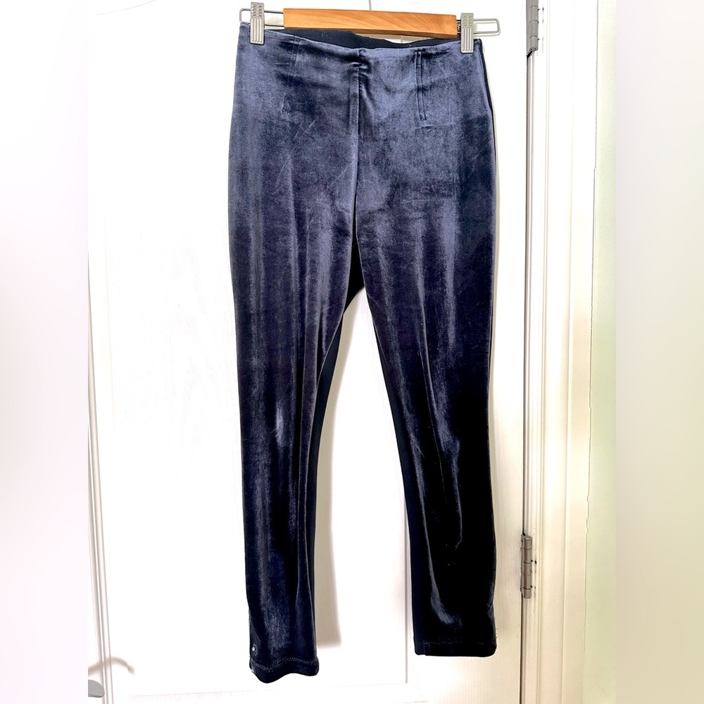 NYGARD SLIMS NAVY BLUE VELVET LEGGINGS- XS
